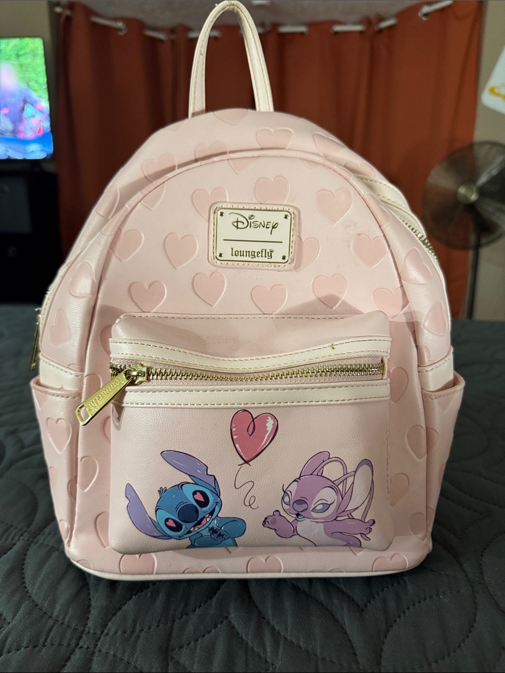 Disney Pink Stitch & Angel Mini Backpack with Heart Detail